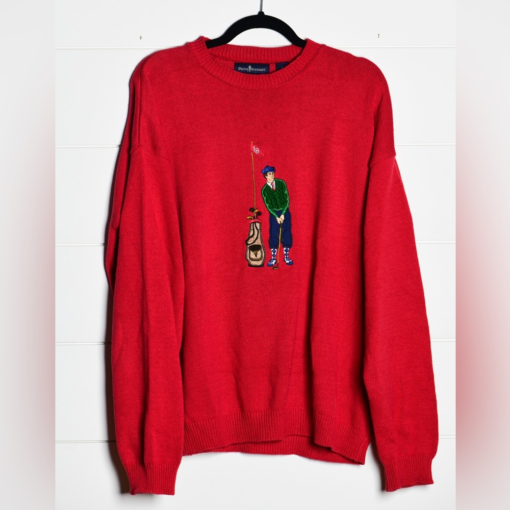 Vintage Payne Stewart Appliqué Golf Sweater